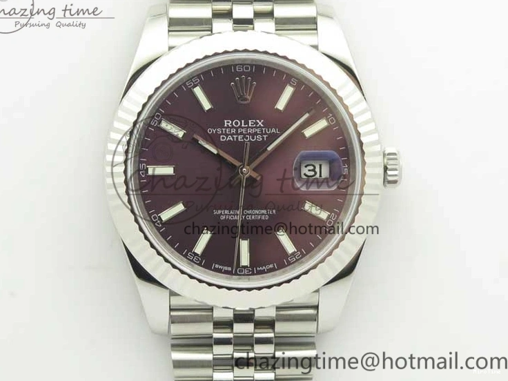 MiroTime 0215 DateJust 126334 SS REF 1:1 Best Edition Purple Dial Stick Markers on New version Jubilee Bracelet A TopPick 3422